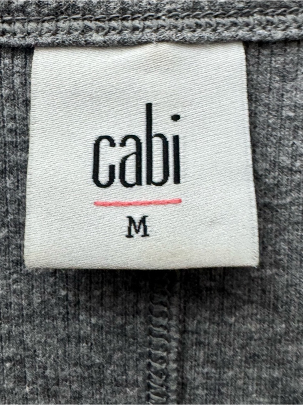 Cabi Ribbed Long Sleeve Thumbhole Top Gray Medium Stretch Knit - Picture 5 of 8